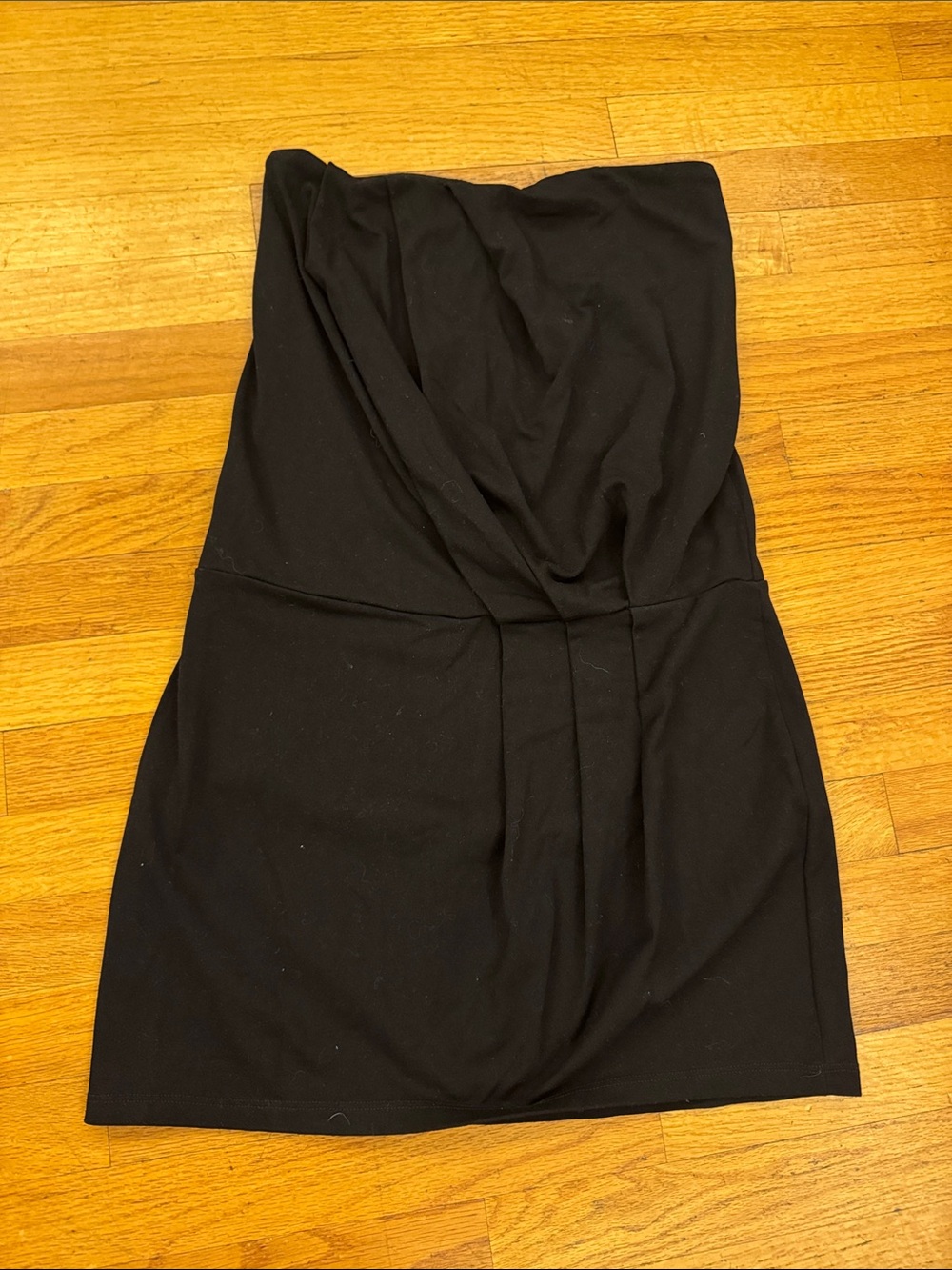 Susana Monaco Strapless Tube Bandeau Pleated Mini Dress in Black Size XS